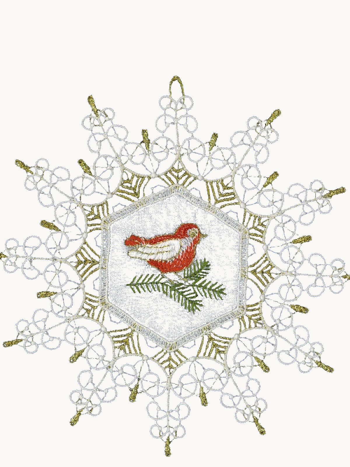 Wooden tree ornament with bird